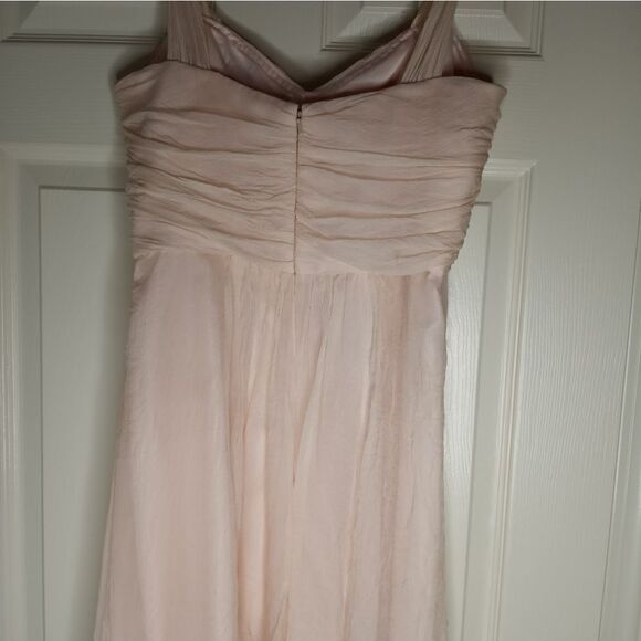 Amsale 12 Dusty Pink Party/Coctail 100% Silk Chiffon Lined Formal Mini Dress - Picture 7 of 10